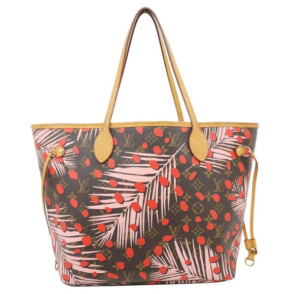 Louis Vuitton  Neverfull MM Jungle Dots Monogram Canvas Brown Tote Brown - Picture 4 of 15